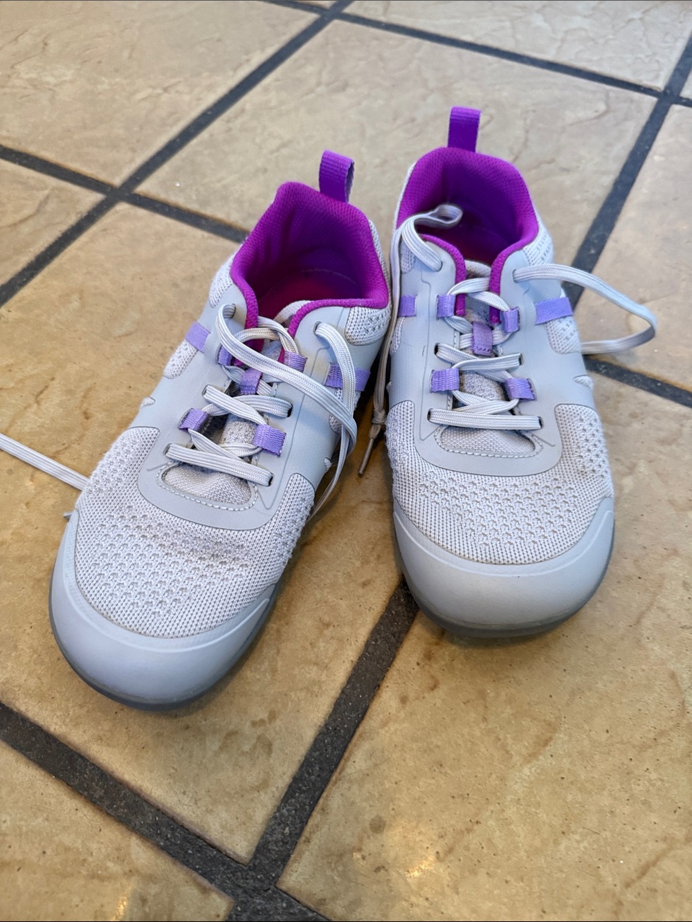 Women’s Light Gray and Purple Athletic Sneakers